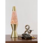 14.5″ LAVA Lamp Rainbow Glitter – Clear/Gold - Image 2