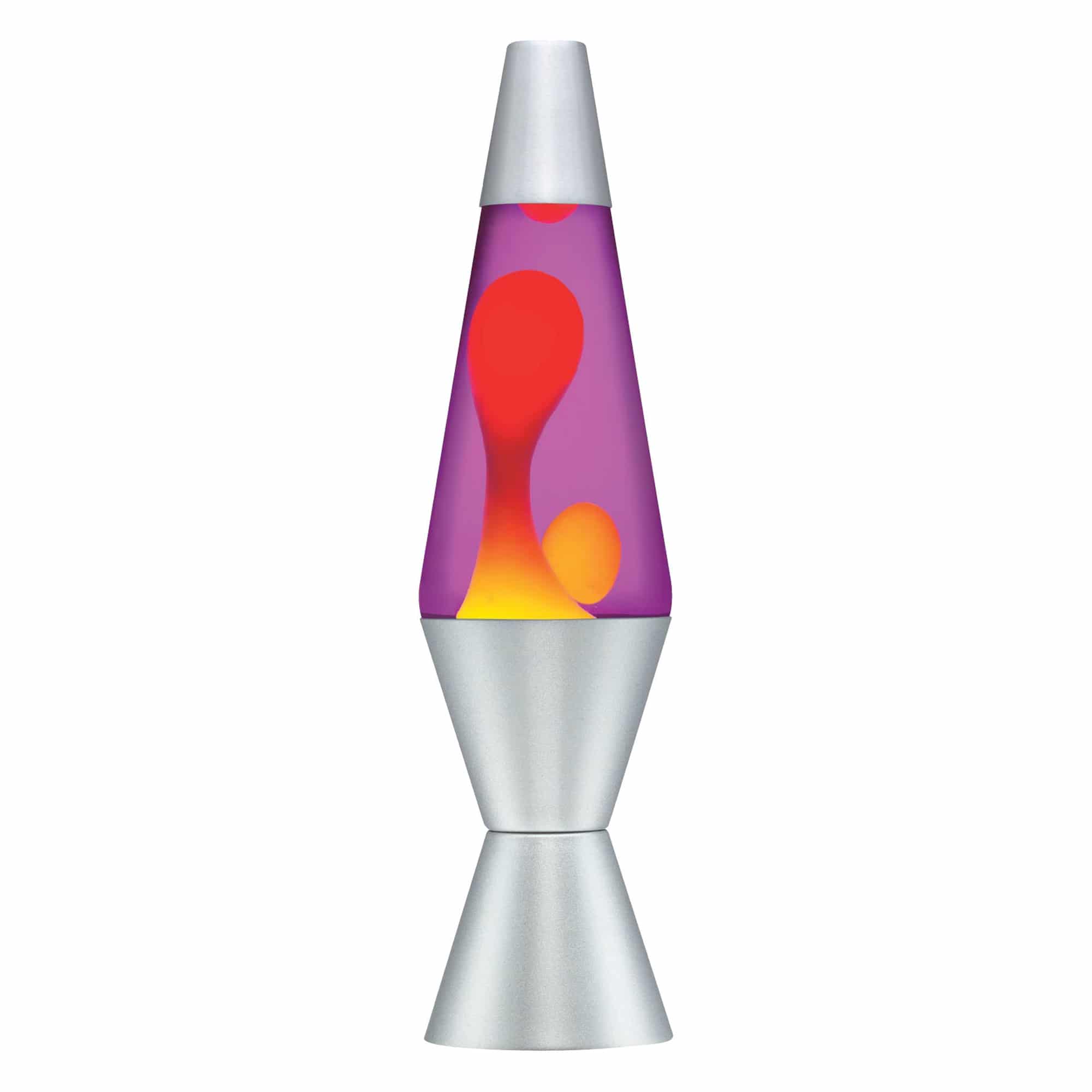89ff54eb-506d-54c1-bf52-8c467242922c.jpg 14.5” LAVA Lamp – Yellow/Purple/Silver - Image 1